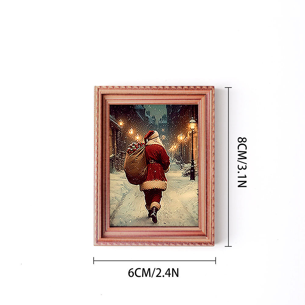 Wholesale Christmas Retro Wooden Photo Frame Magnetic Fridge Magnet